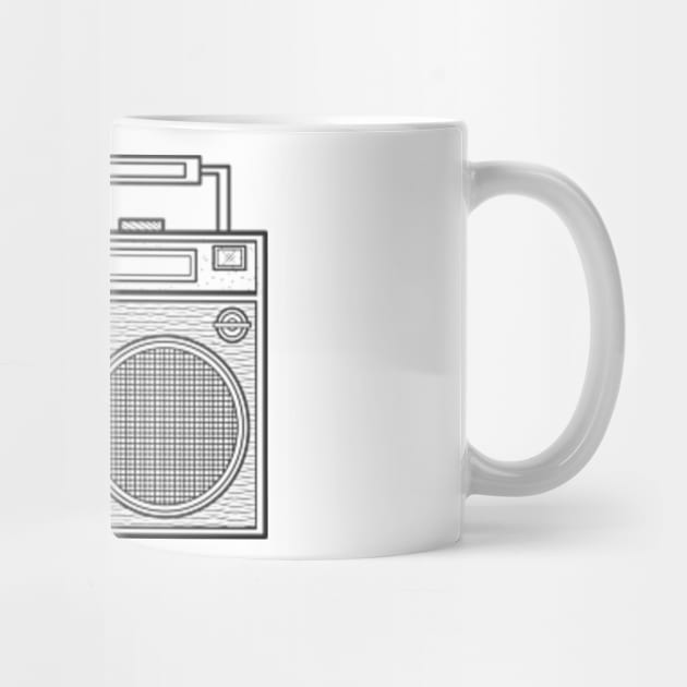 Line Art Vintage Boombox by milhad